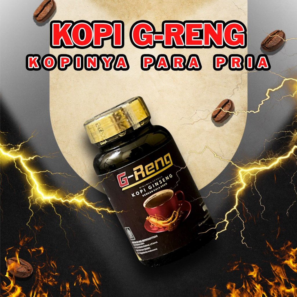 

KOPI G-RENG - Kopi Gingseng Minuman Stamina Kuat Pria Dewasa Extra Gingseng Alami 100% BPOM & HALAL