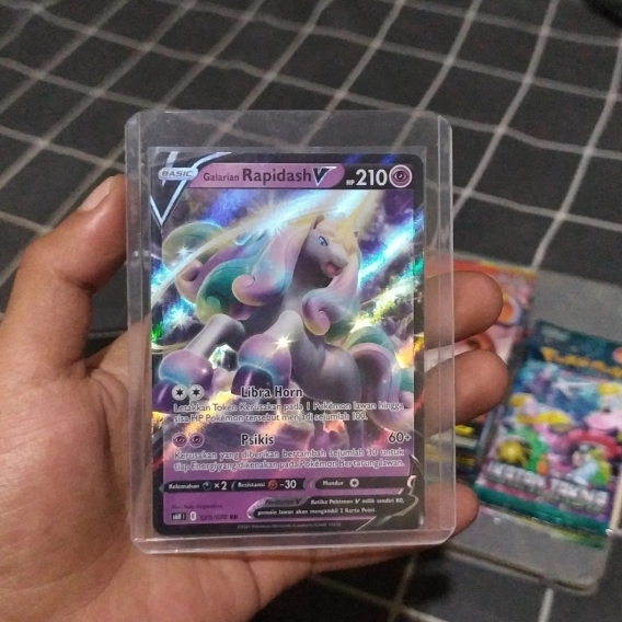 Kartu Pokemon ID Galarian Rapidash V - Ganjur Salju Perak S6h 029/070 RR