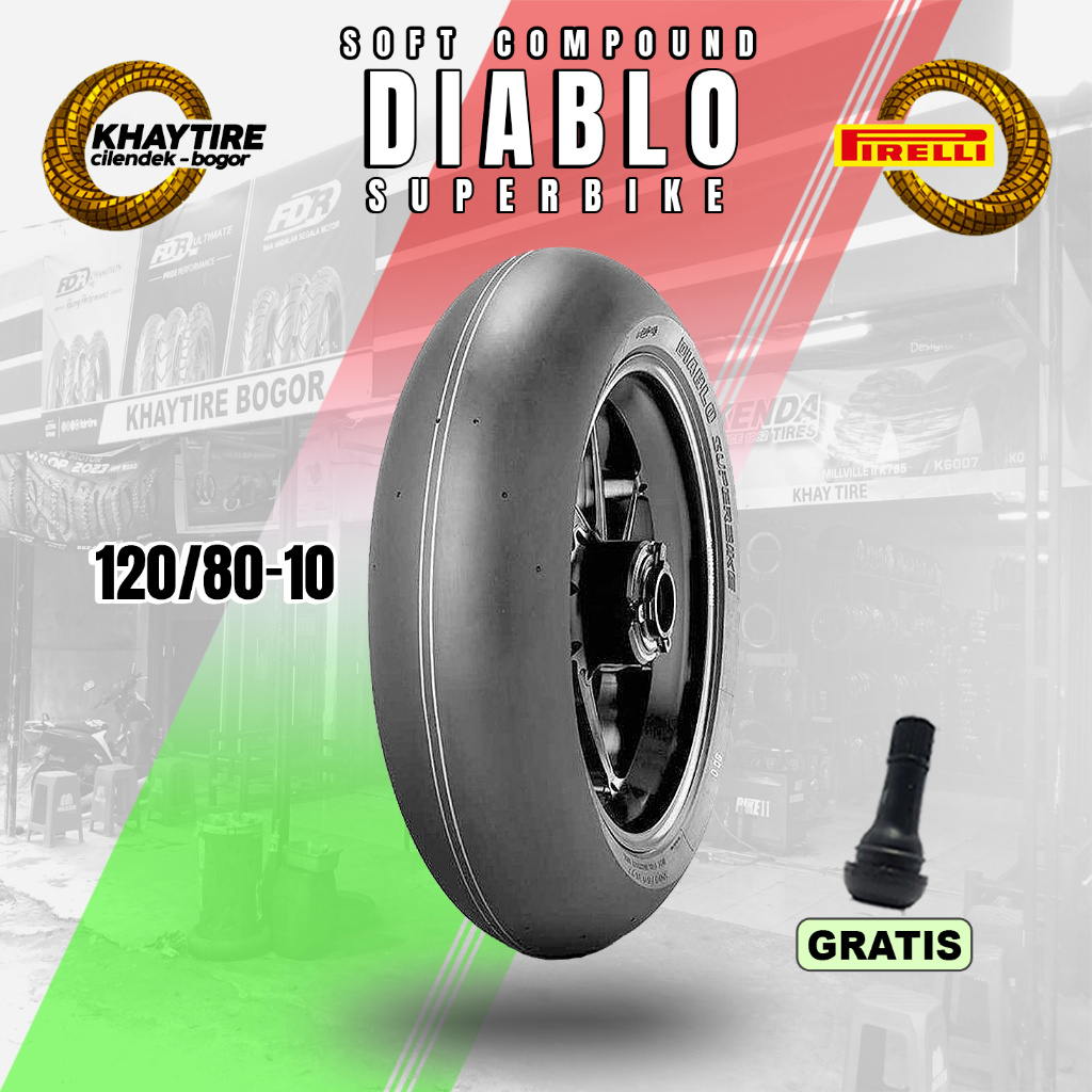 Ban Motor Slick PIRELLI DIABLO SUPERBIKE 120/80 Ring 10 Tubeless