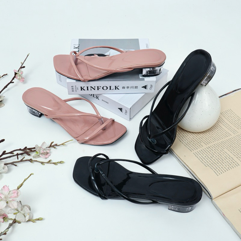 Kaye Elona Sandal Heels Wanita / Hak Kaca 3cm / Sandal Heels / Sandal Wanita
