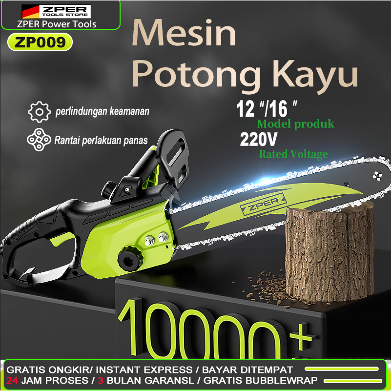 NEW ZPER Mesin Potong Kayu Mesin Chainsaw Gergaji Potong Pohon Kayu Gergaji Mesin Potong Kayu