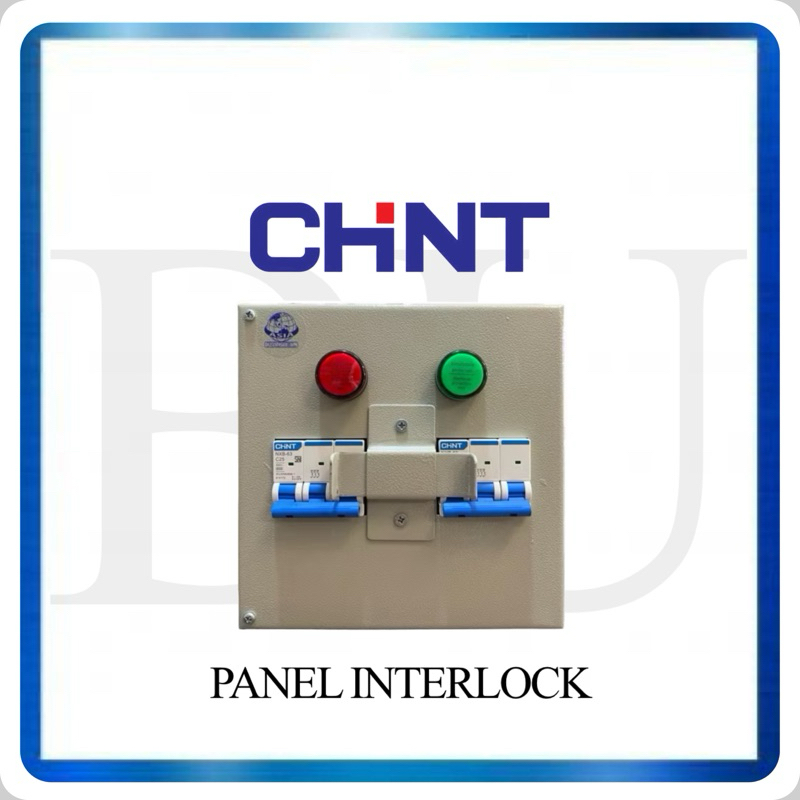 Panel Box / Panel interlock + MCB + Pilot Lamp untuk PLN GENSET 3 Phase CHINT