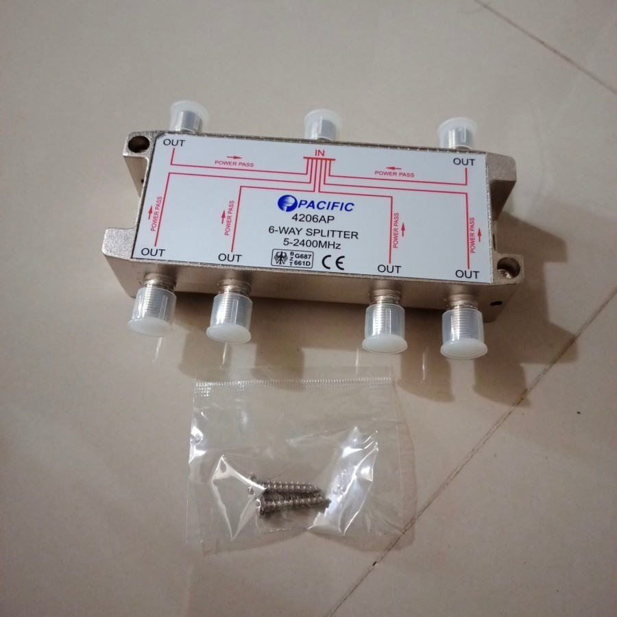 SPLITTER 6-WAY Merk Pacific 5-2400MHz