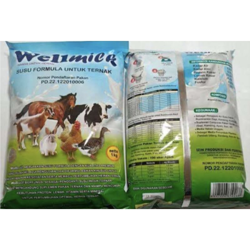WELLMILK SUSU TERNAK KAMBING SUSU ANAK SAPI KAMBING HEWAN PENGGANTI SUSU INDUK