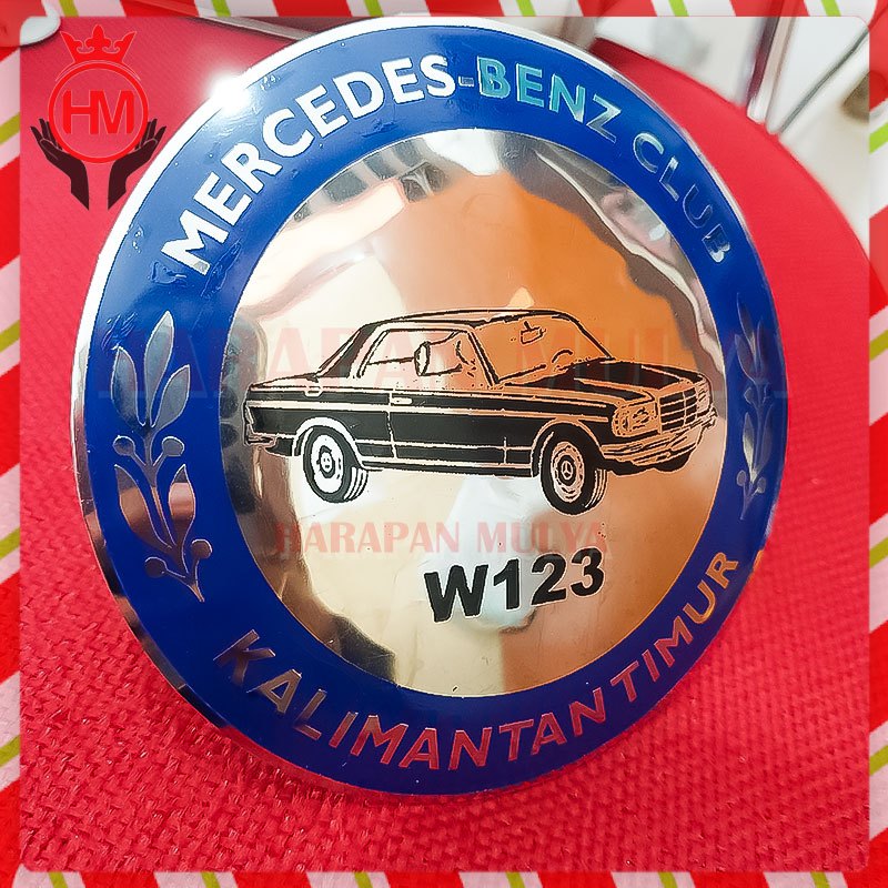 Emblem Tempelan Mobil Mercedes Benz W123 Club Custom - Harapan Mulya