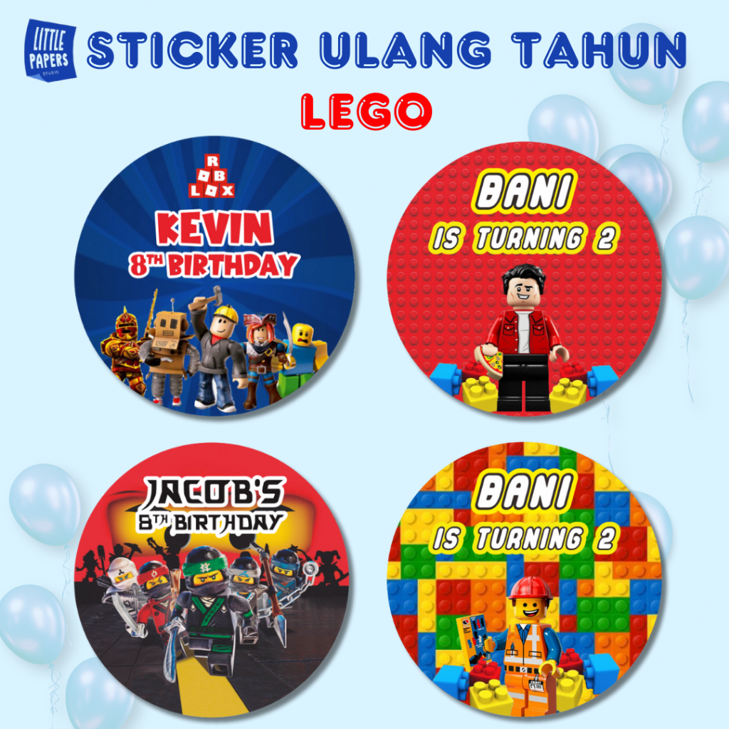 

Sticker Ulang Tahun Anak Free Custom Nama Lego Birthday Littlepapers