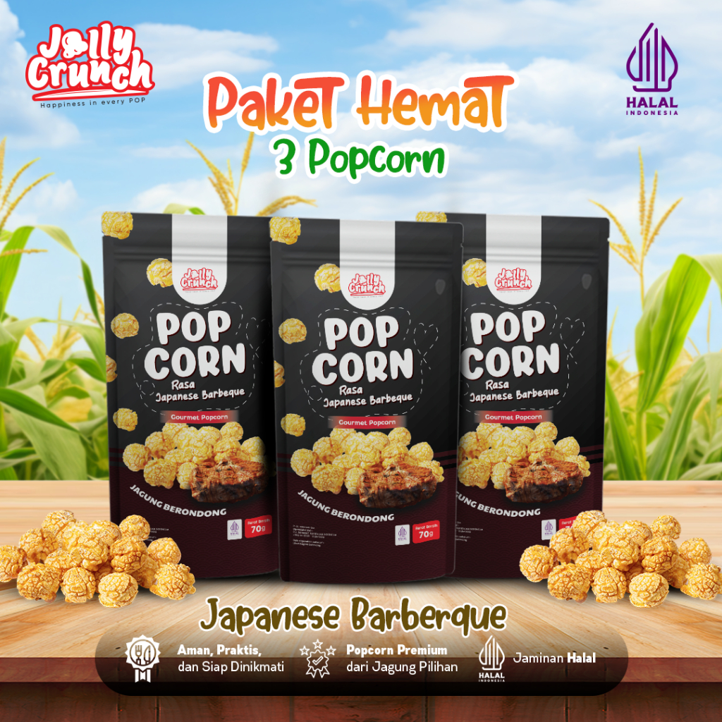 

Jolly Crunch COMBO2 - PopCorn Jagung Rasa Japanese Barbeque [Paket Bundling 3]
