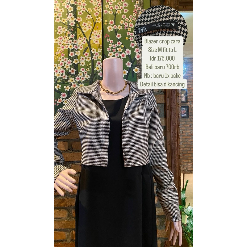 preloved blazer crop zara dan top zara hijau