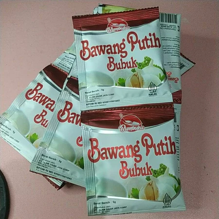 

Bumbuku | Bawang Putih Bubuk | 1 Renceng Isi 12 Sachet | 5gr/Sachet
