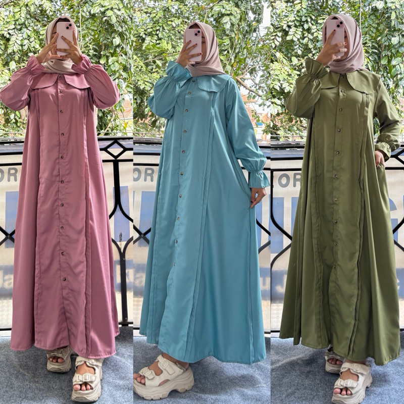 Gamis Syabila Polos Katun Toyobo Premium/Gamis Terbaru Polos Simpel/Gamis Polos