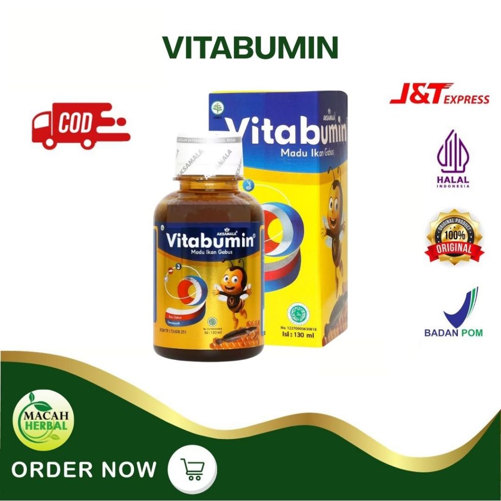 MADU VITABUMIN 130ML/VITABUMIN MADU IKAN GABUS/VITABUMIN MADU ANAK