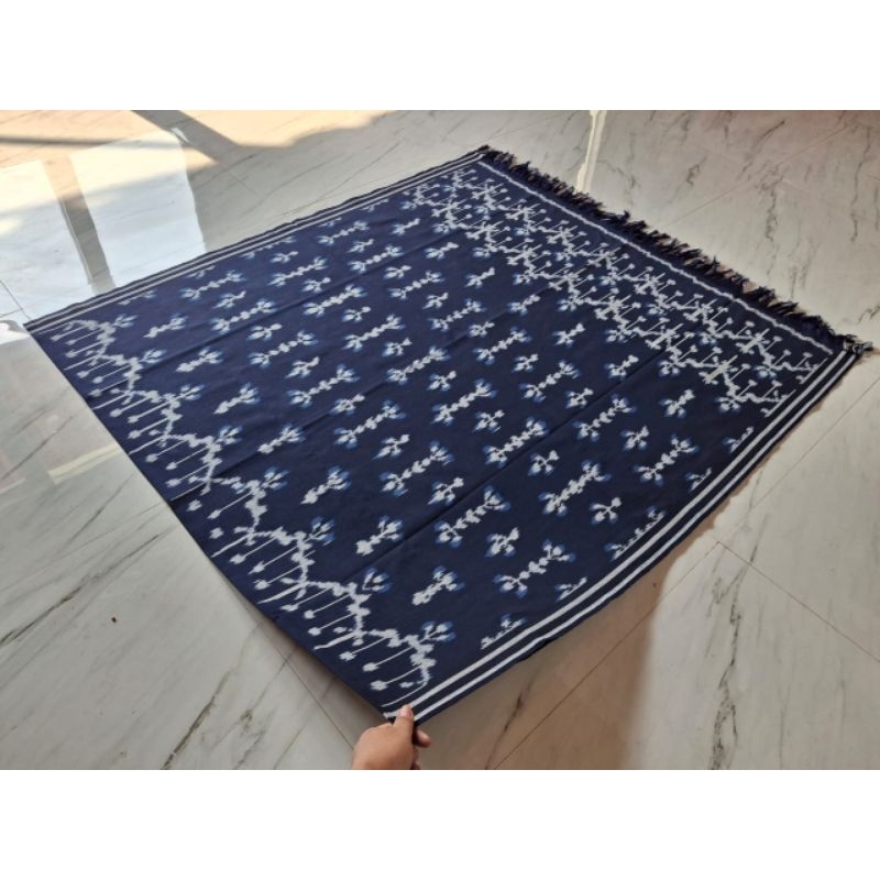 KAIN TENUN ETNIK NUSANTARA, KAIN TENUN BLANKET TRADISIONAL TROSO JEPARA TERBARU NAVY, KAIN BATIK TEN