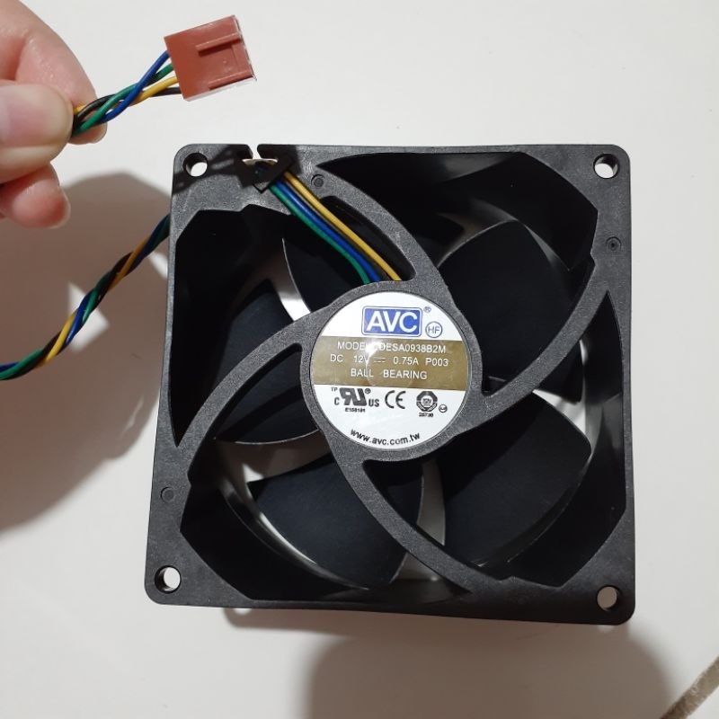 AVC kipas dc 12V 9cm 4 pin kabel