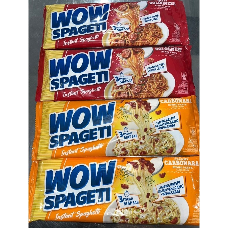 

Mayora WOW spaghetti instan creamy carbonara - meaty bolognese 88gr