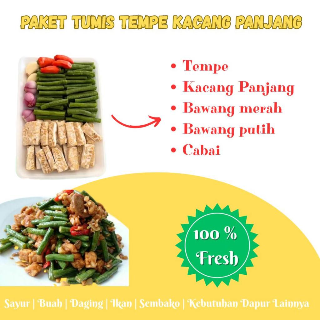 

PAKET TUMIS TEMPE KACANG PANJANG / SAYUR PREP / SAYUR PACK - TukaTuku Sayur