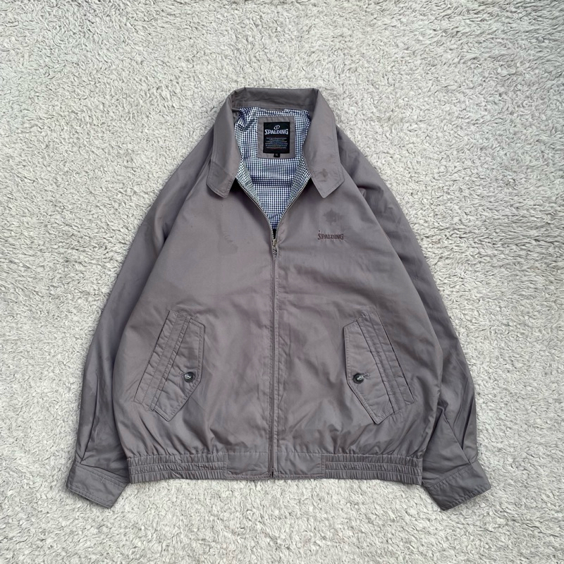 VINTAGE JACKET SPALDING - GREY STEEL HARRINGTON - Jaket vintage spalding - harrington spalding - wor