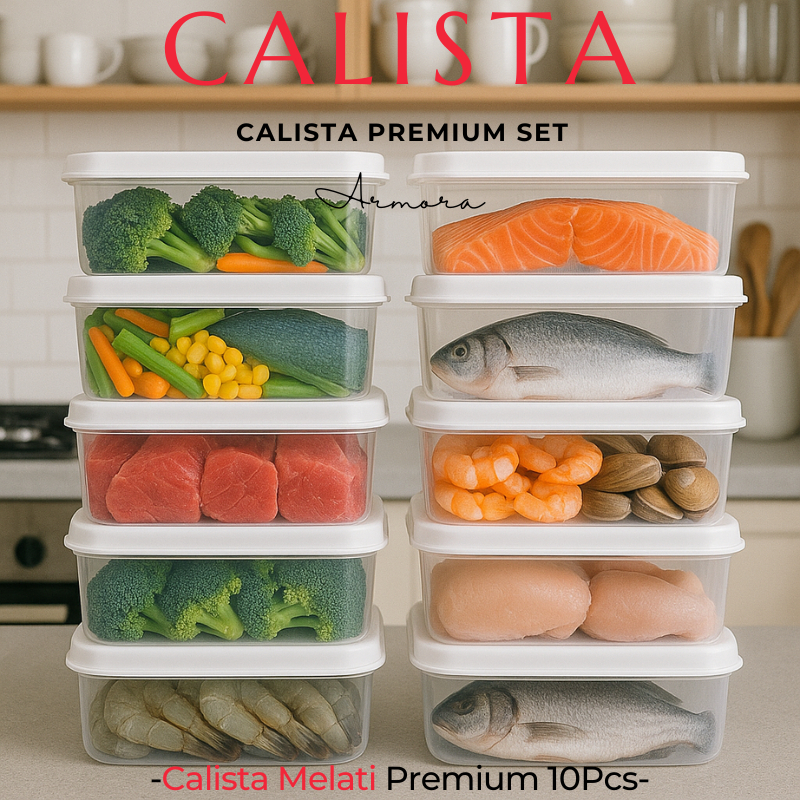 [ CALISTA ] BOX CONTAINER CALISTA MELATI SET ISI 10 PCS BOX PENYIMPANAN MAKANAN DI KULKAS
