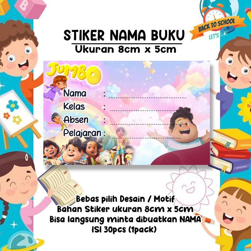 

STIKER NAMA LABEL BUKU TULIS CUSTOM NAMA JUMBO FILM KARATER CINAMOROLL KUROMI HELLO KITTY MINNIE PRINCESS MINION MURAH LUCU LABEL BUKU