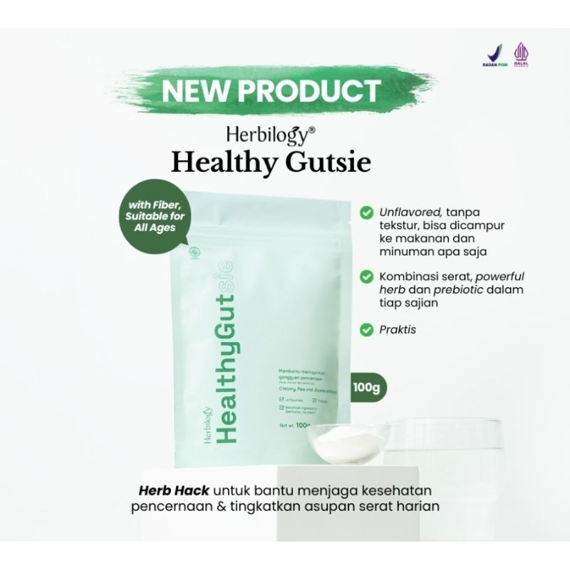 

Herbilogy | HEALTHY GUTSIE - 100gr | Fiber Prebiotic Kesehatan Pencernaan