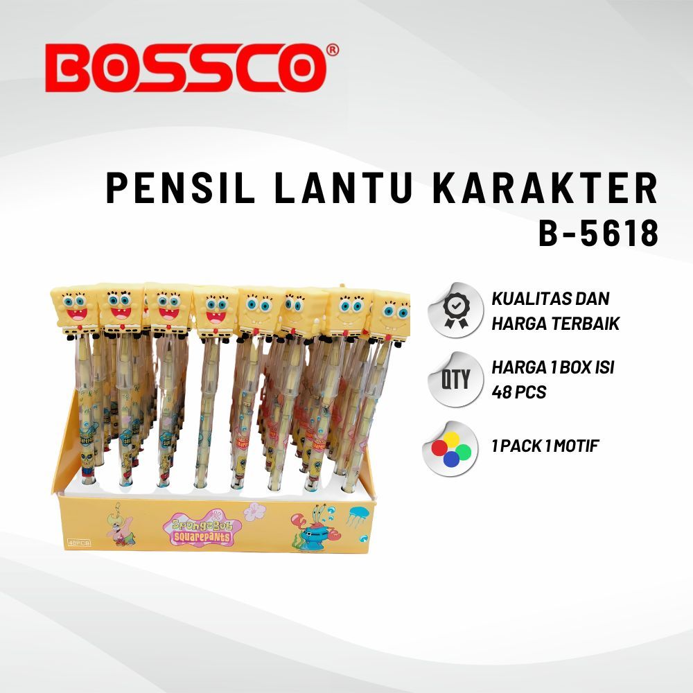 GROSIR (48pcs) pensil lantu susun/pensil susun karakter/pensil cabut/LANTU 1 BOX BESAR KARAKTER