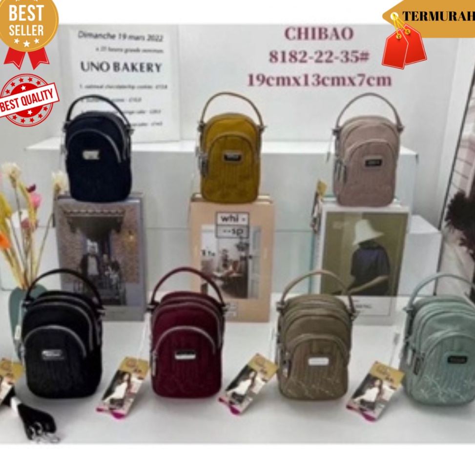 Modern Tas chibao original terbaru 81822235motif bunga