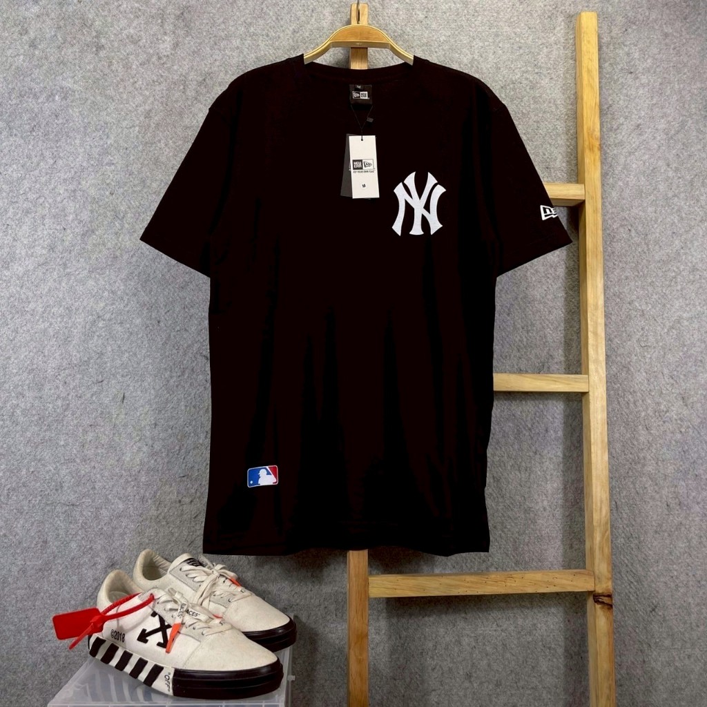 KAOS T-SHIRT NEW ERA NEW YORK BASEBALL NY BIG BACK MONOGRAM LOGO HITAM