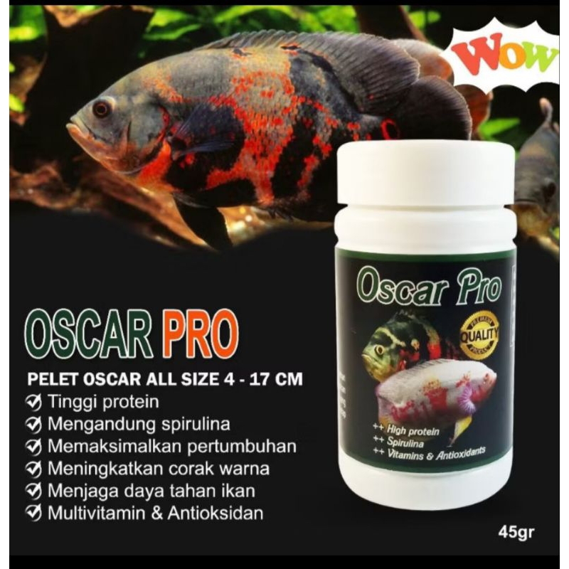 Pelet Pakan Ikan Oscar Pakan Ikan Predator  Oscar Tiger Batik Albino Premium Pro