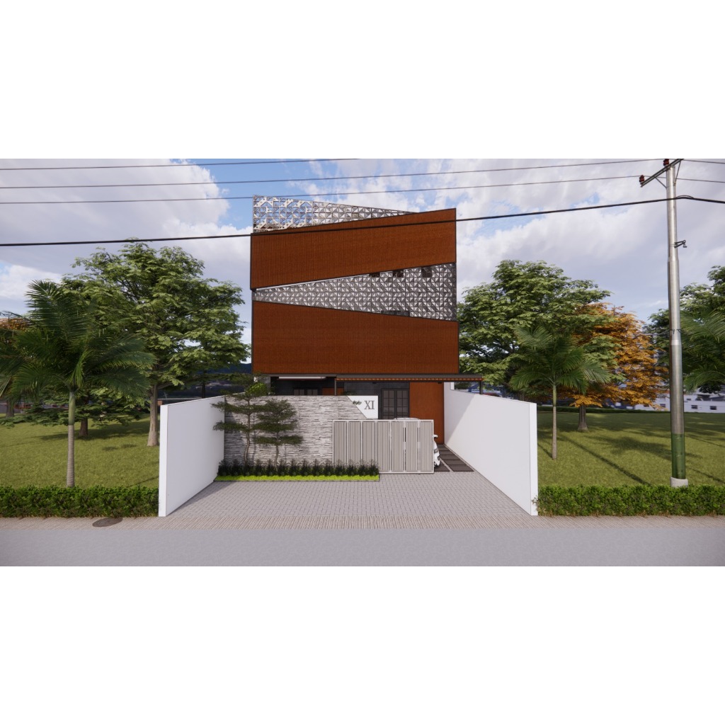 Design 3d arsitek rumah 2 lantai