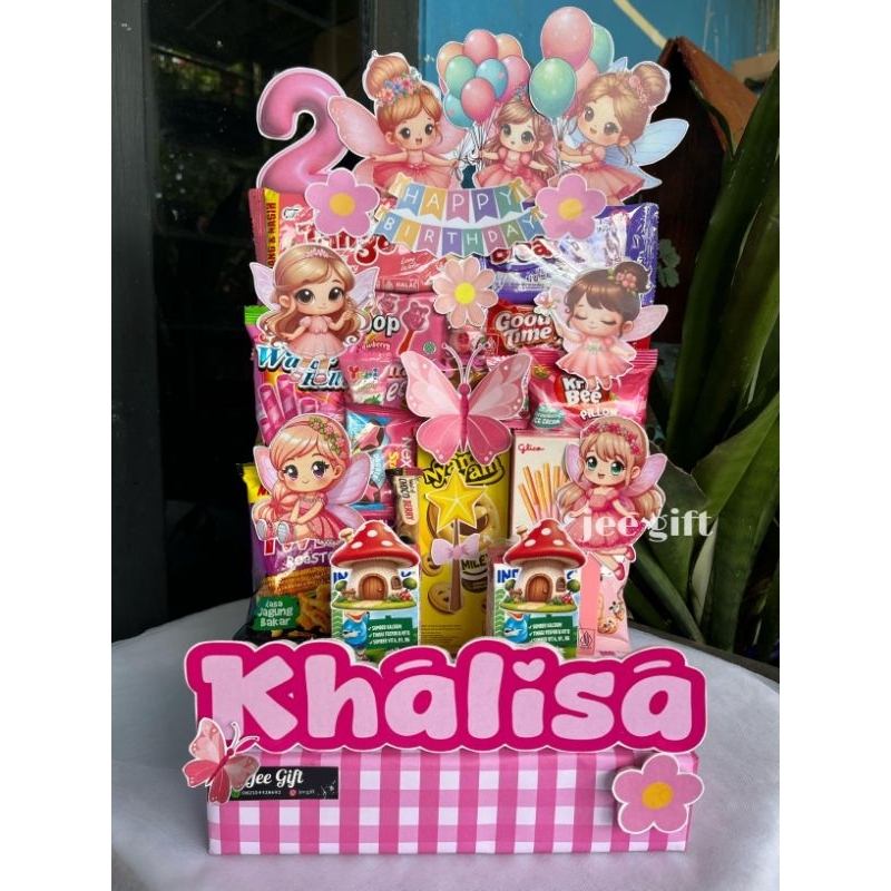 Mading snack karakter mini/ Tower snack/snack cake/hadiah ultah anak/kado/hampers