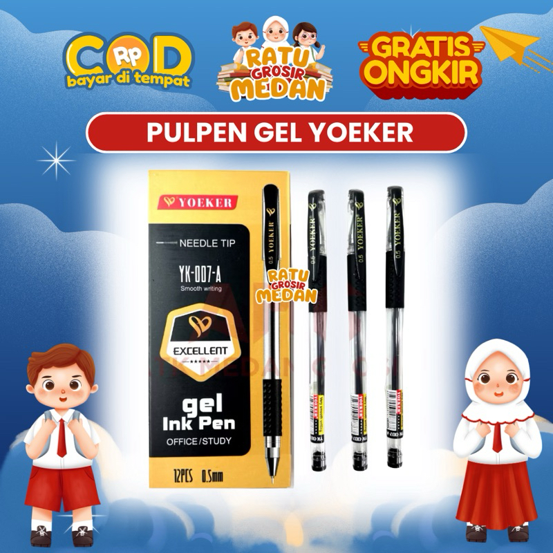 

PULPEN GEL MURAH YOEKER PER LUSIN (12PCS)