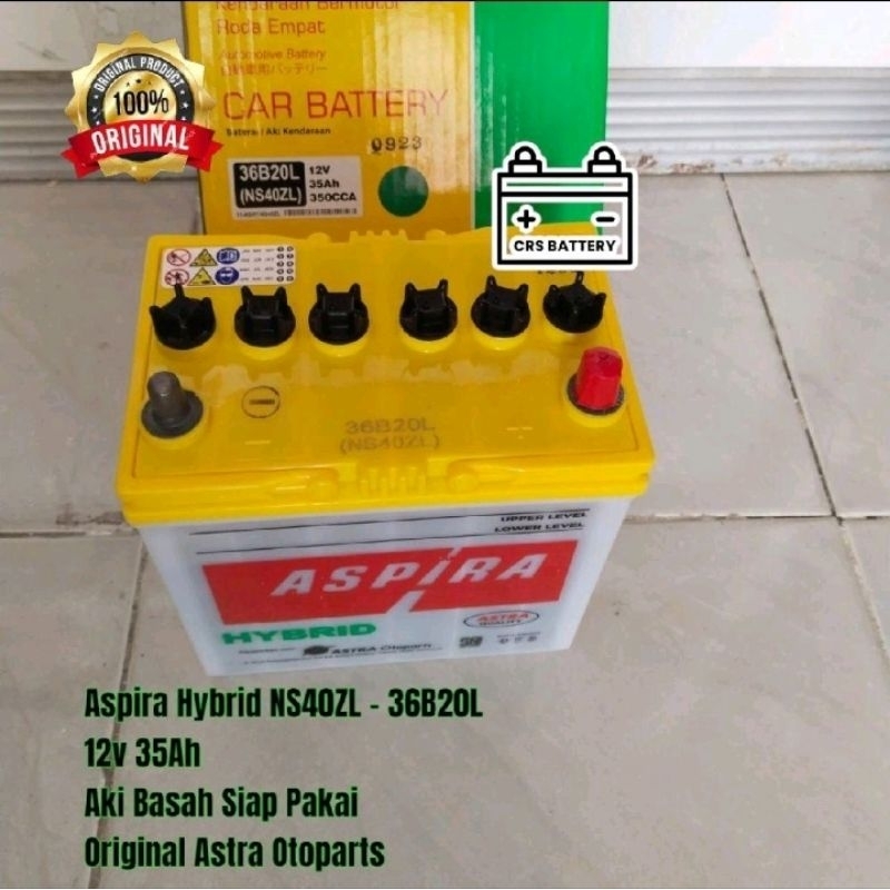 Aki Mobil Honda BRV New, City, Jazz Accu Aspira Hybrid NS40ZL 35Ah