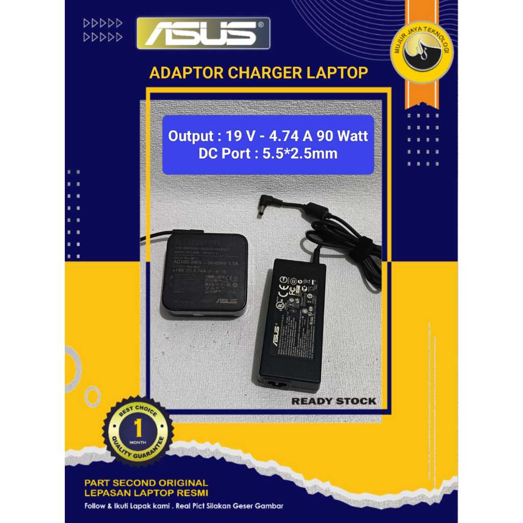 Adaptor Charger Cas Ces Laptop Asus N43S A43S X550 X450J 19 V - 4.74 A Square DC 5.5x2.5mm Second