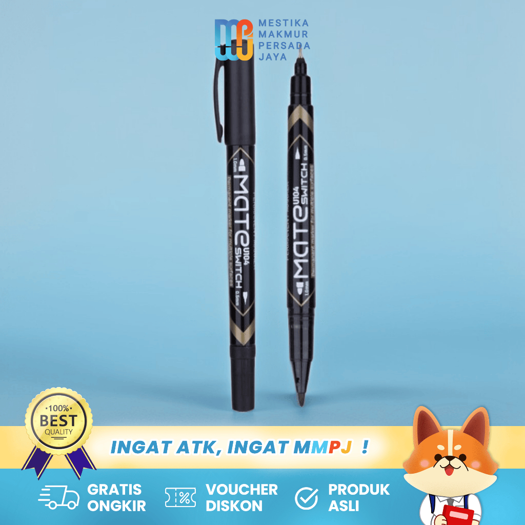 

Deli Spidol Permanen Hitam - Double Tip 0.5mm & 1.2mm EU10420