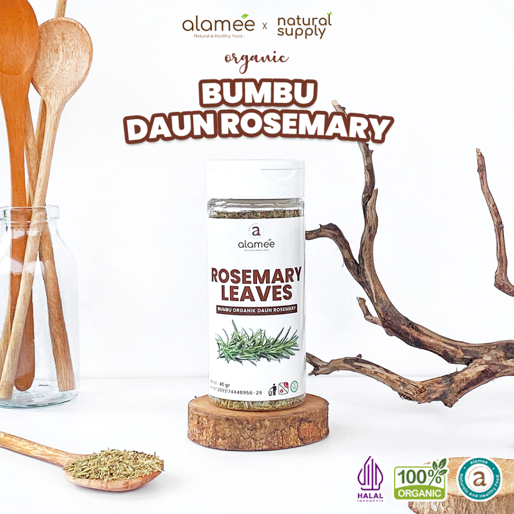

ALAMEE Daun Rosemary Kering Dried Leaves Garnish Murni Asli Tanpa Campuran Bumbu Dapur