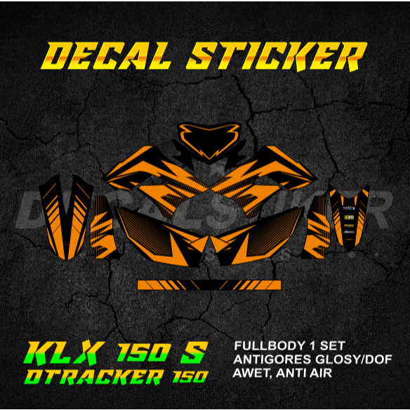 DECAL STIKER KLX DTX 150 (007) DEKAL STICKER KLX S L DTRACKER LAMA OLD FULLBODY 2009 2010 2011 2012 