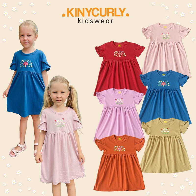 Nolla dress / Bella dress / molly dress anak kiny curly dress anak bahan cotton combed 30