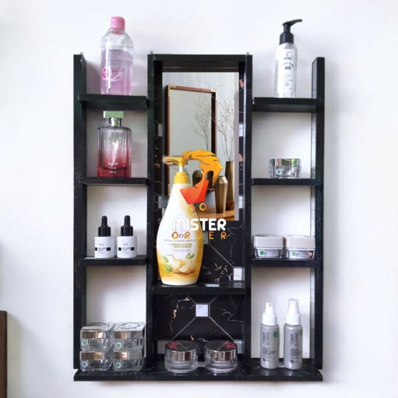 Rak Kosmetik 2 Tiang Minimalis Model Kupu2 - Rak Hias Gantung Rak Kosmetik Minimalis Tolet