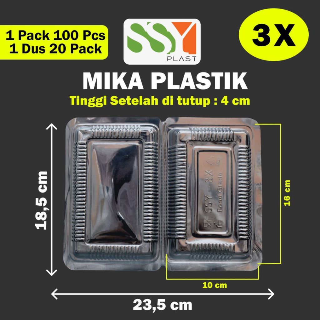 Mika Plastik 3X MIka Kue Ukuran 3X Mika Nasi Kuning Mika Nasi Uduk Mika Bolu