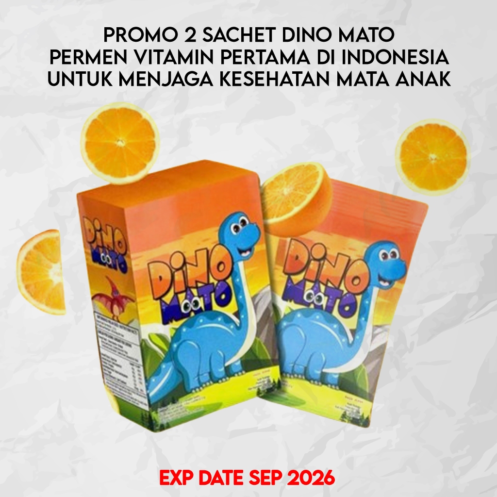 Promo 2 Sachet Dino Mato Permen Vitamin Pertama di Indonesia untuk Menjaga Kesehatan Mata Anak