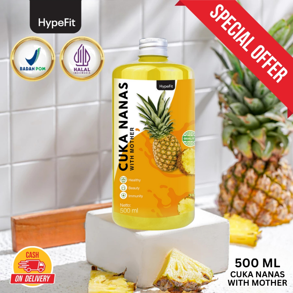 

Hypefit - Cuka Nanas Minuman Organik 100% BPOM Herbal Alami With Mother 500ml Halal Kesehatan - COD