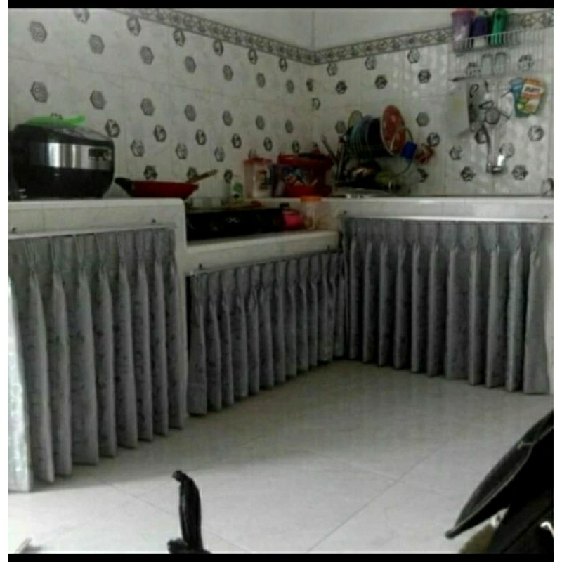 GORDEN KOLONG DAPUR MODEL REMPEL KAWAT S BAHAN LOKAL MOTIP BUNGA