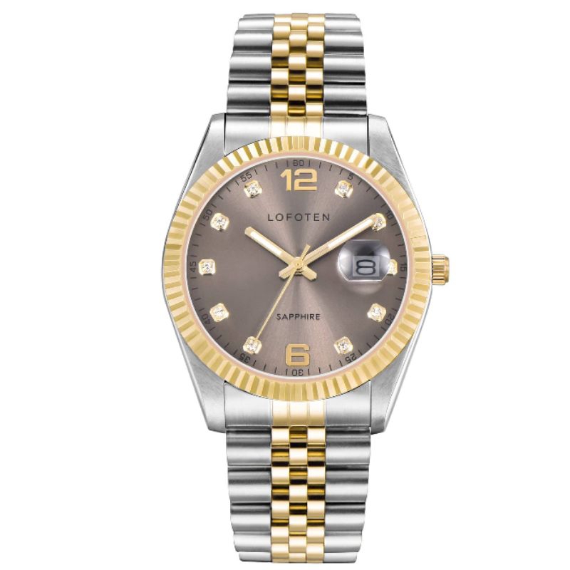 Jam Tangan Pria Lofoten 8105 Analog Stainless Steel Kaca Shaphire Original Garansi Resmi 1 Tahun