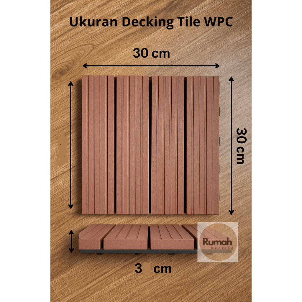 Baymarkeet Lantai Kayu Decking Tile Wpc - Decking Tile Plastik Pp Indoor Outdoor
