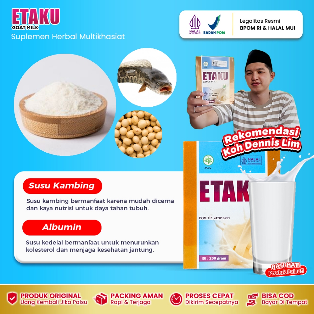 

HERBMUBAROKAH Herbal - Walatra Etaku Goat Milk Bubuk Etawa Isi 200gram