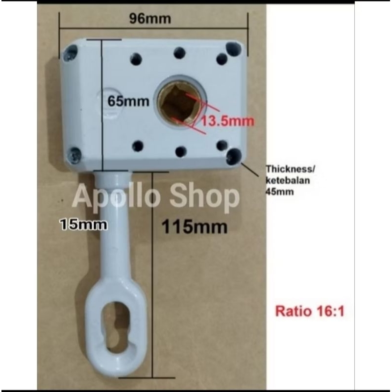 Gear Box Engkol Awning  Ratio 7 :1 --  11:1 -- 16:1 Retractable End Cup 70mm Roller Tube Awning Part