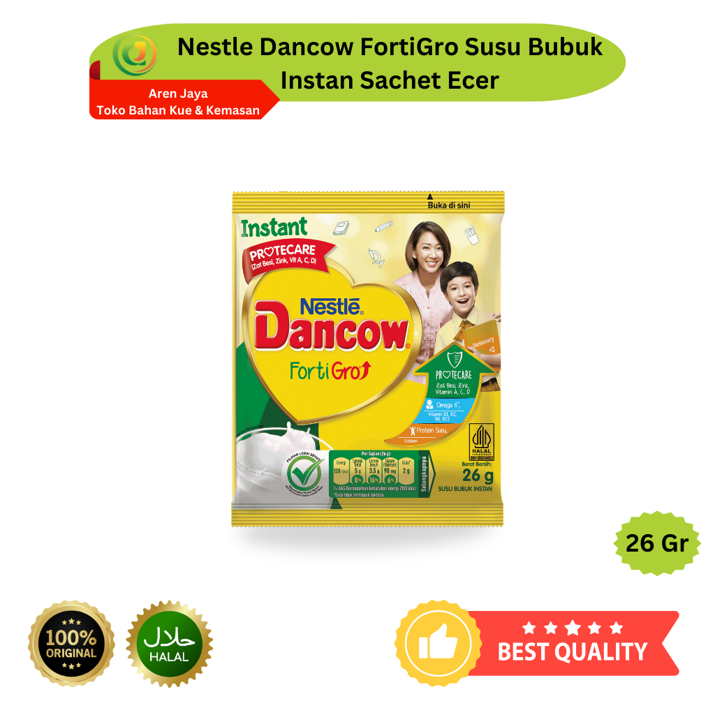 

Dancow Putih Vanila Sachet Ecer Fortigro Susu Bubuk Susu Anak Instan 26 Gram Original