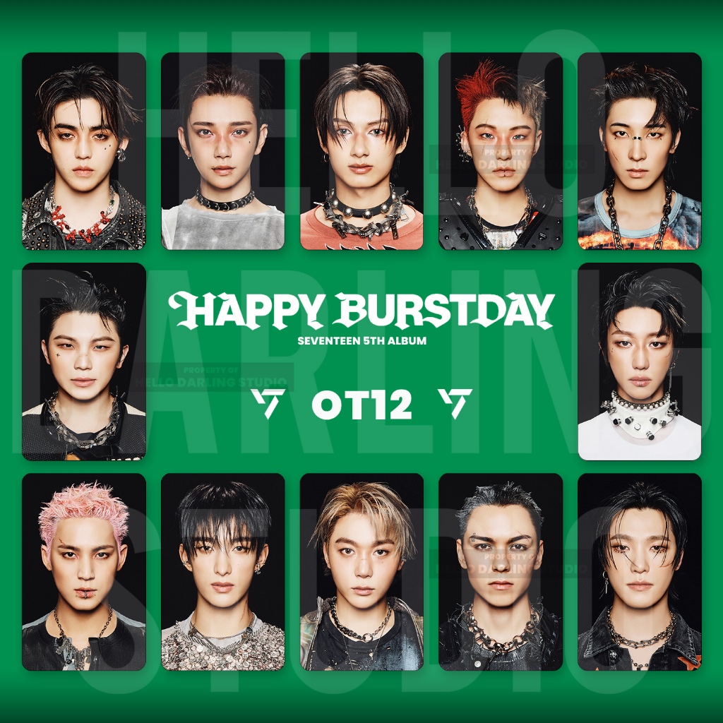 12 SVT Happy Burstday OT12 Photocard set. Unofficial. Fan Made.