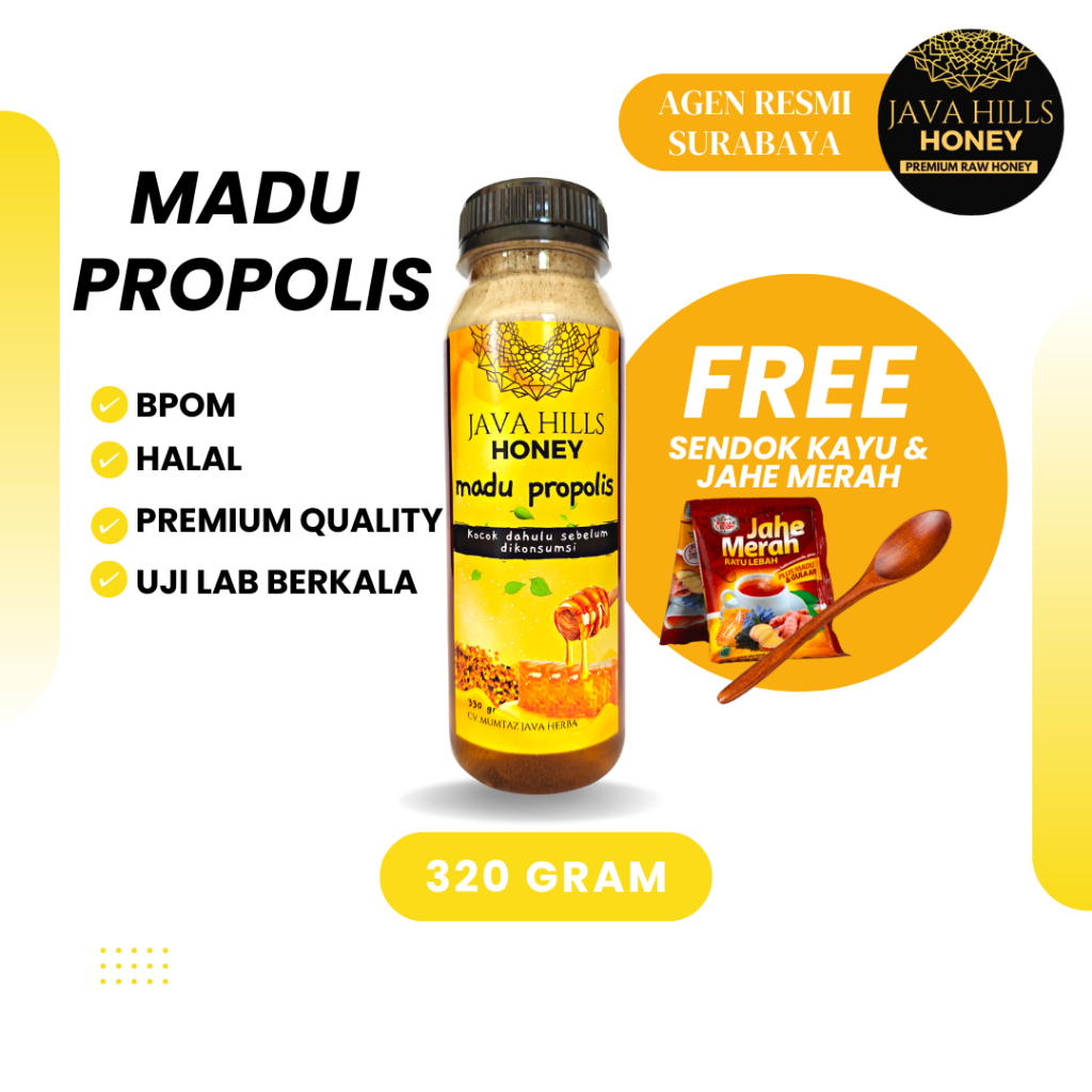 

Javahills Honey Madu Propolis 320 gr – Madu Herbal Murni | Bantu Lindungi Sel & Jaga Kesehatan Kulit