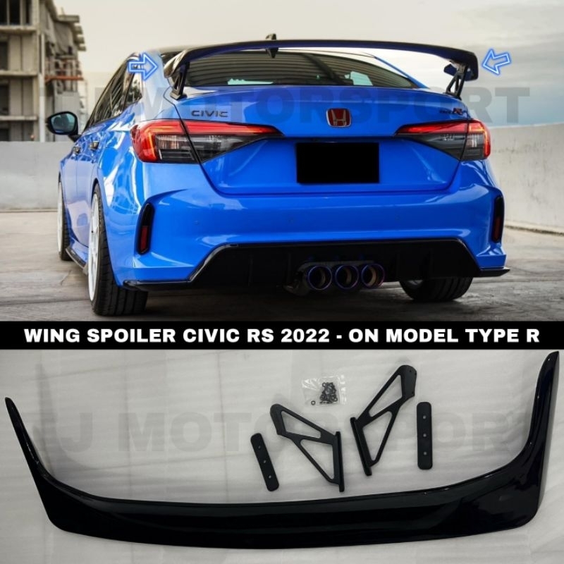 Wing Spoiler sirip PLASTIK import Rear Spoiler All New CIVIC RS Turbo Sedan 2022 - 2025 model Type R