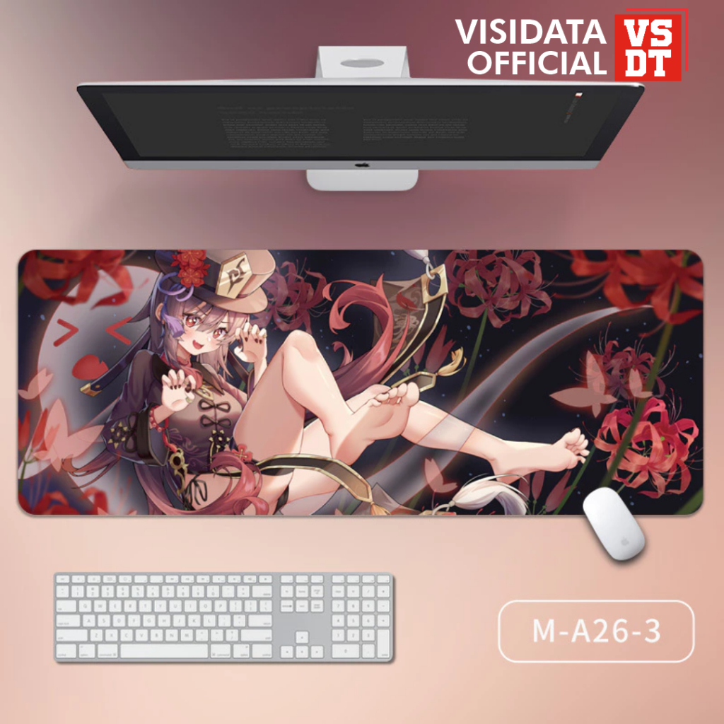 Mousepad Genshin Impact deskmate genshin impact hutao keqing venti xiao kazuha Mouse pad ukuran 70 x
